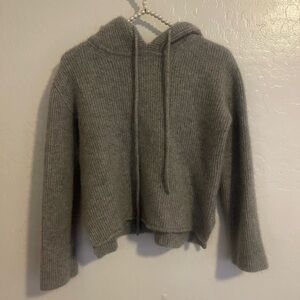 Cozy Gray Hooded Women's Sweater